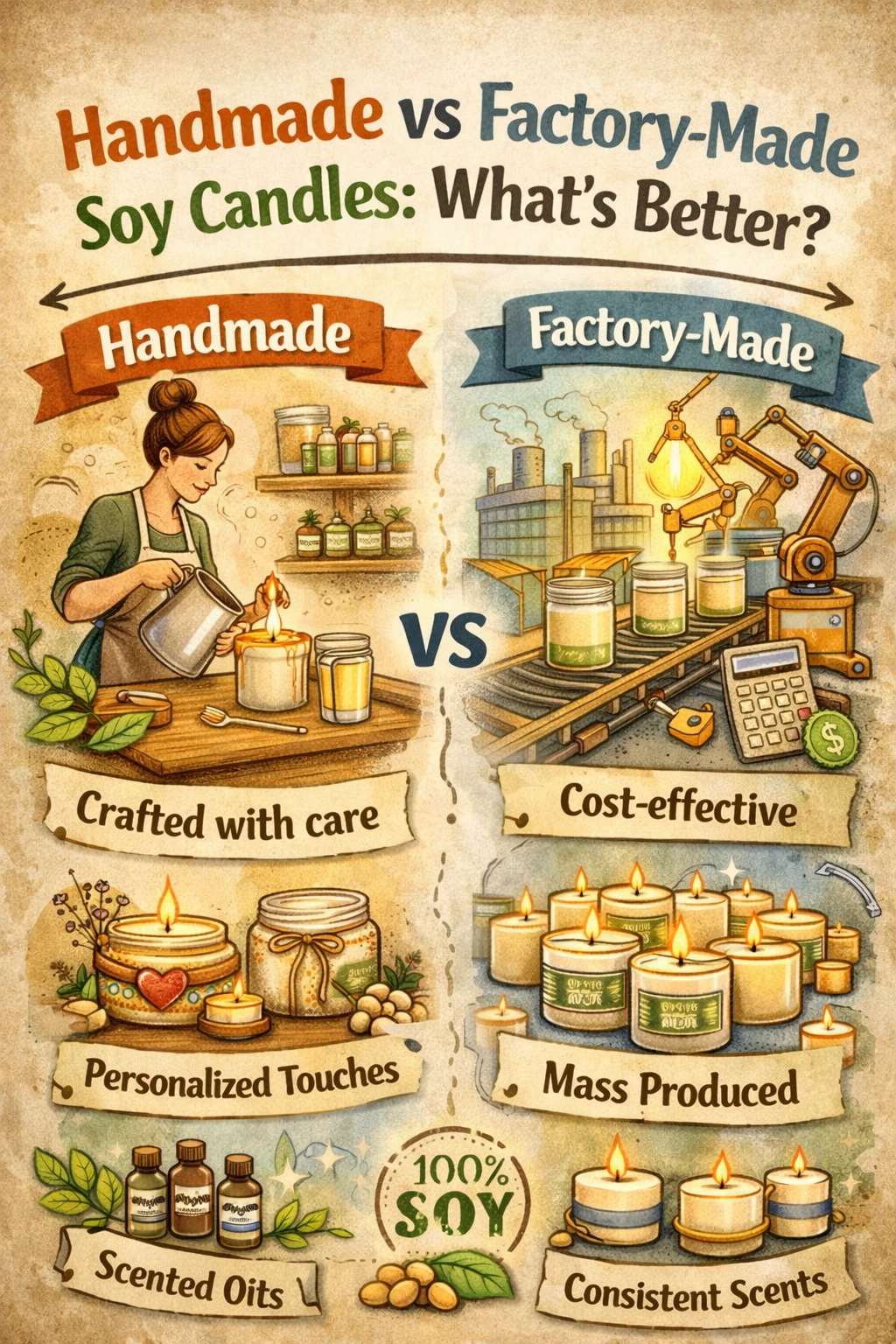 Handmade vs Factory-Made Soy Candles: What’s Better?